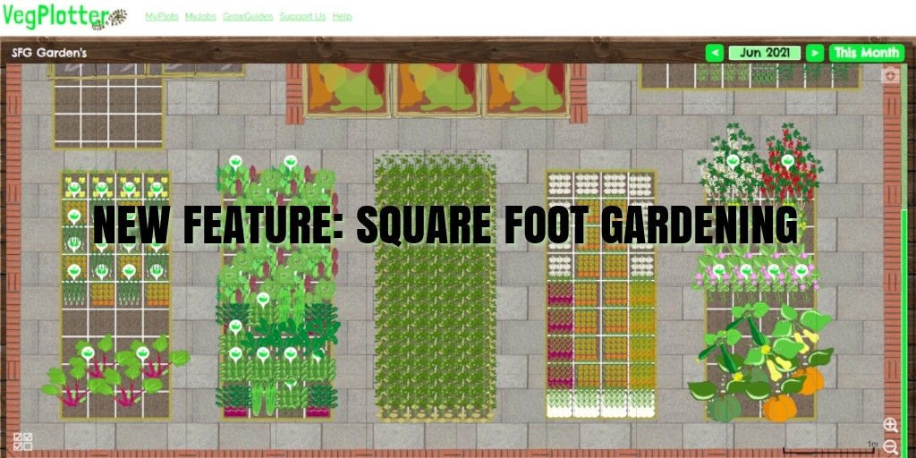 Our free vegetable garden layout planner has a new Square Foot Gardening feature. 