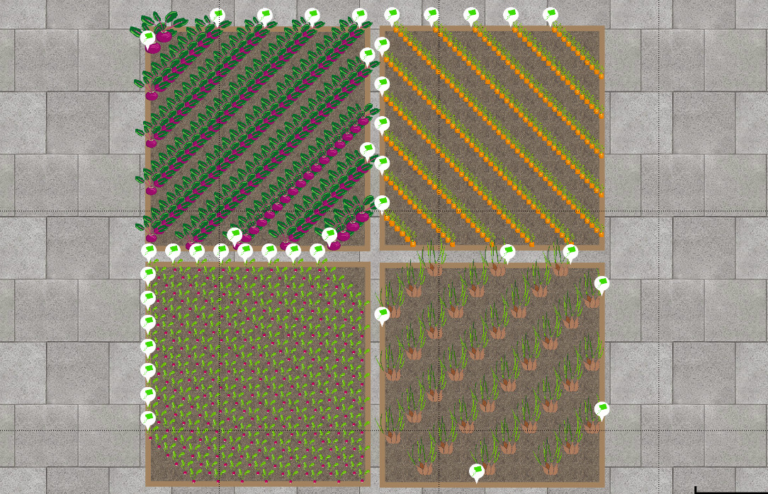 How to change the row directions for new plants added to your vegetable garden plan