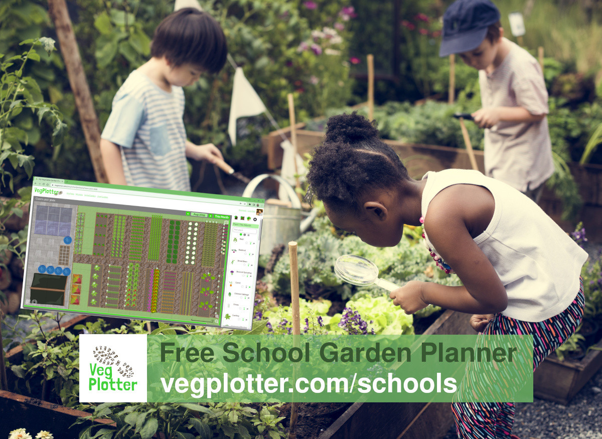 Kids Gardening and example garden plan from vegplotter's free garden planner